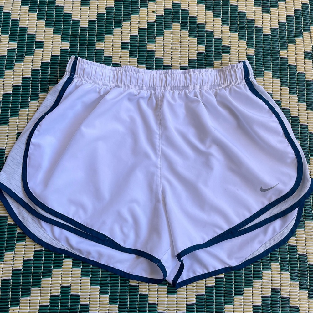 Nike Women's White and Blue Running Shorts